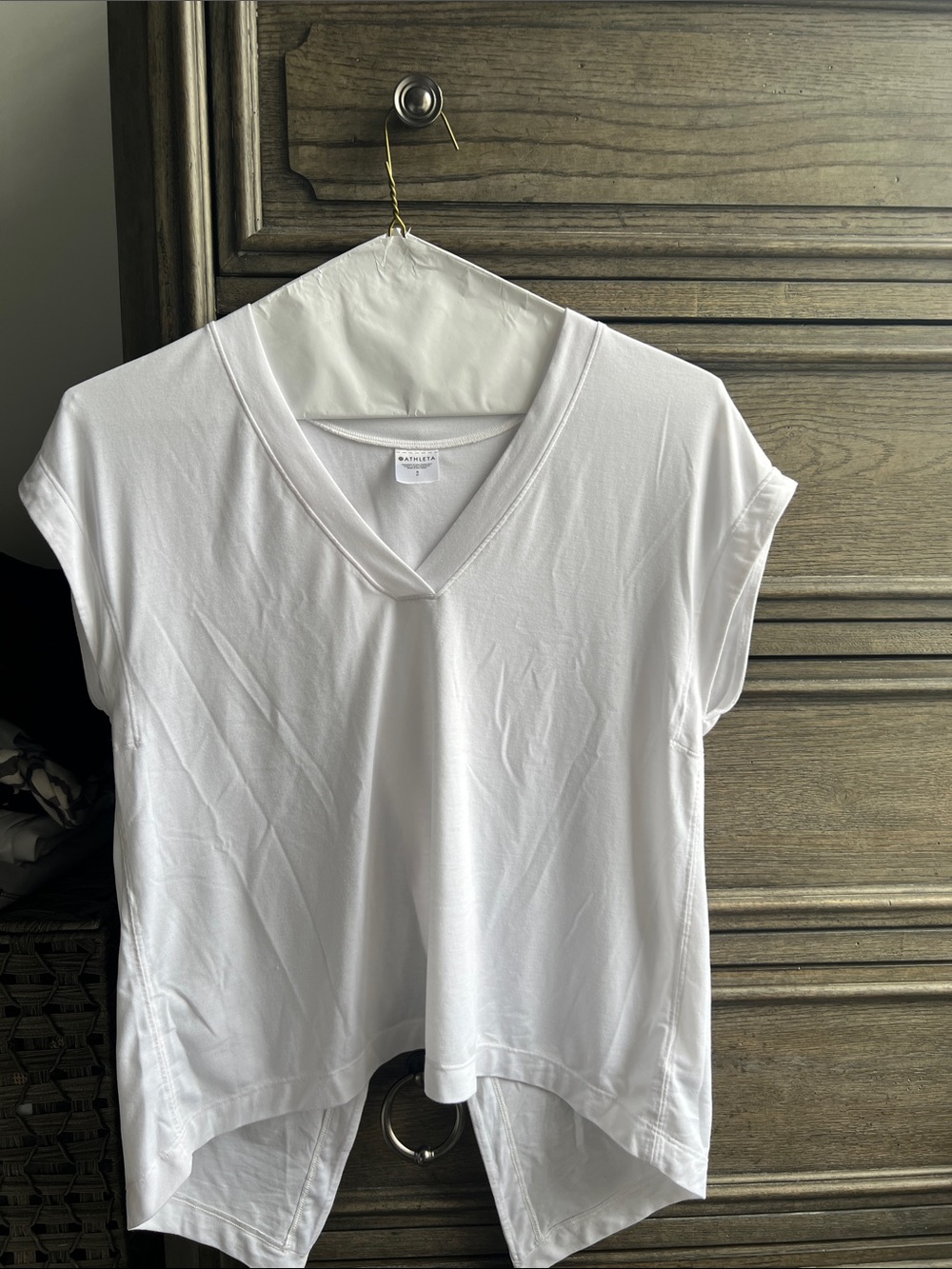 Athleta White V-Neck High-Low Tunic